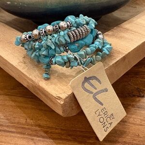 NWT Erica Lyons Turquoise Color Howlite Wrap Bracelet